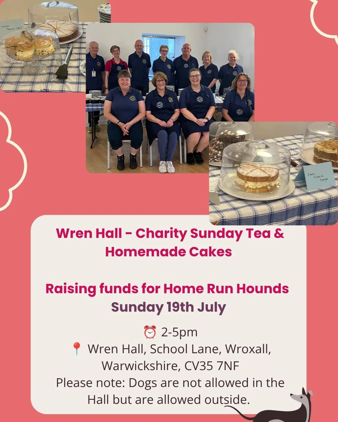 If you love homemade cake and would like to support a brilliant greyhound charity simply by buying a slice or two, this could be just the event for you!

I&rsquo;m really looking forward to this one. It&rsquo;s always lovely to work alongside some fa
