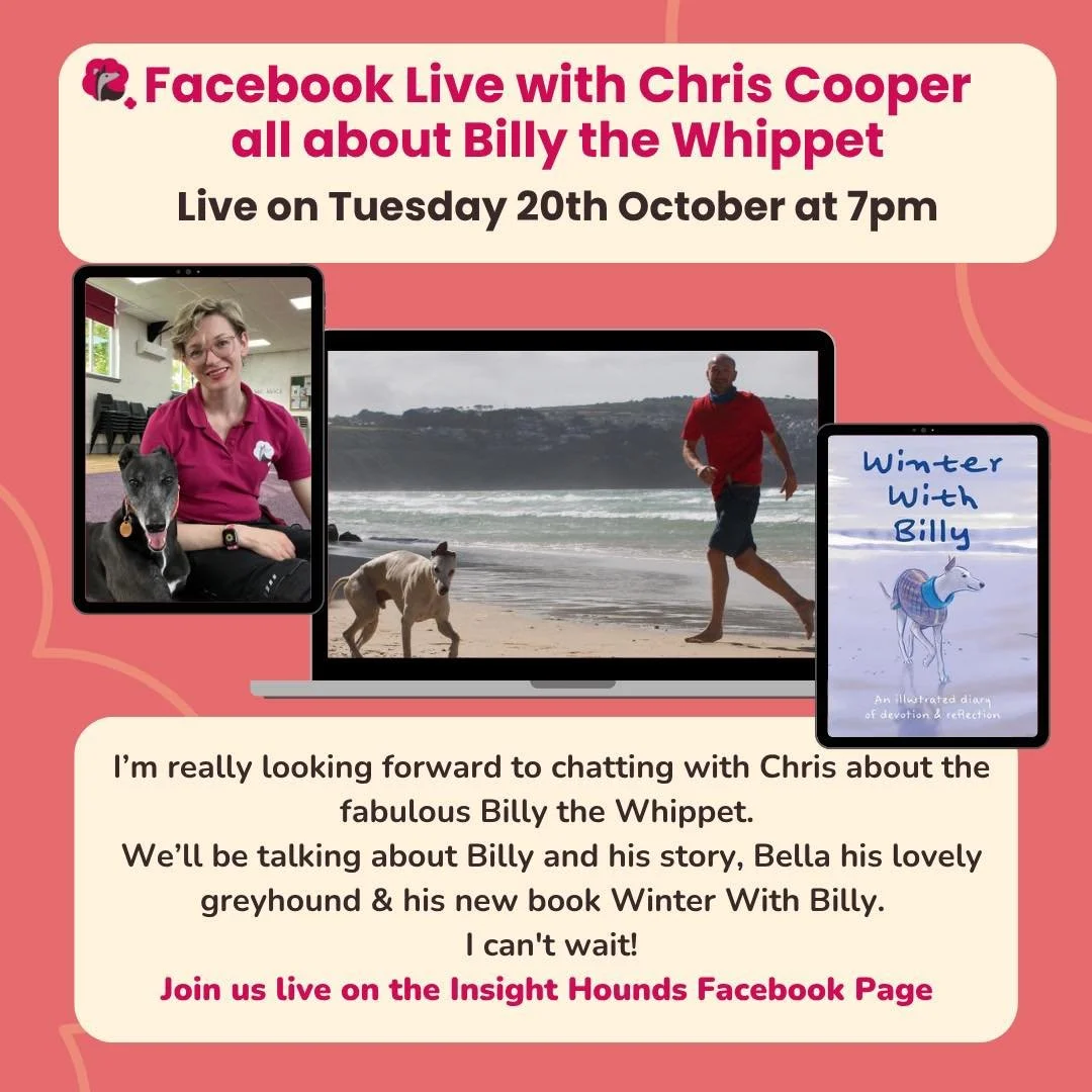I&rsquo;m really looking forward to chatting to Chris all about Billy the Whippet and Bella. @chris_and_billy