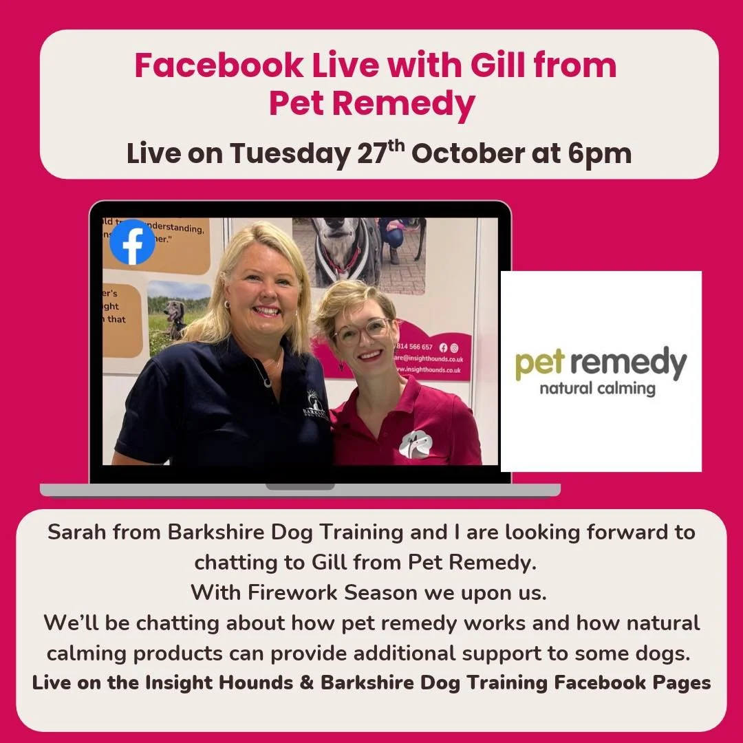 Sarah from @barkshiredogtraining and I are really  looking forward to chatting to Gill from @petremedyofficial on Tuesday.