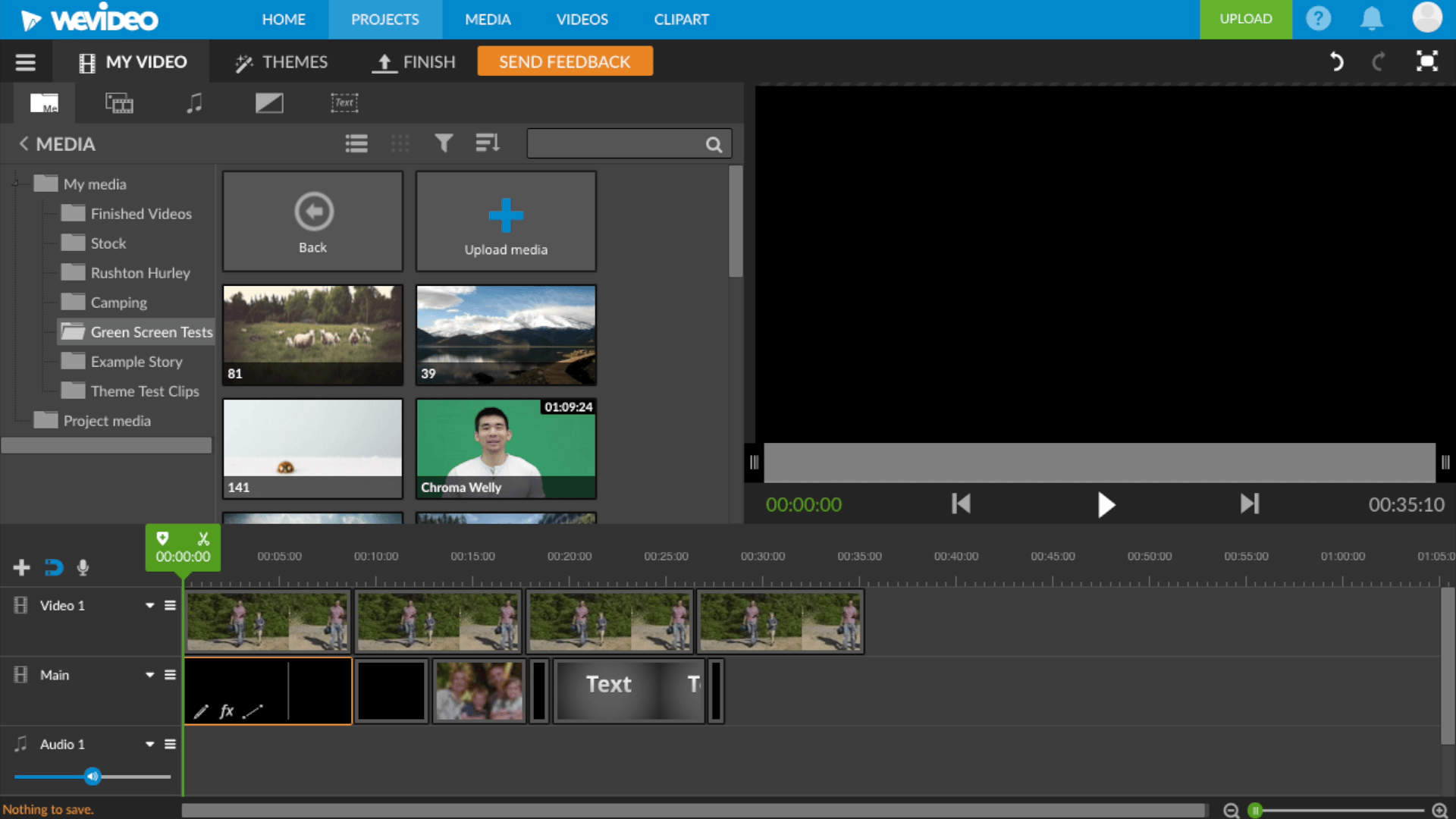 Gif animation displaying different interfaces of the same video editor throughout the years.