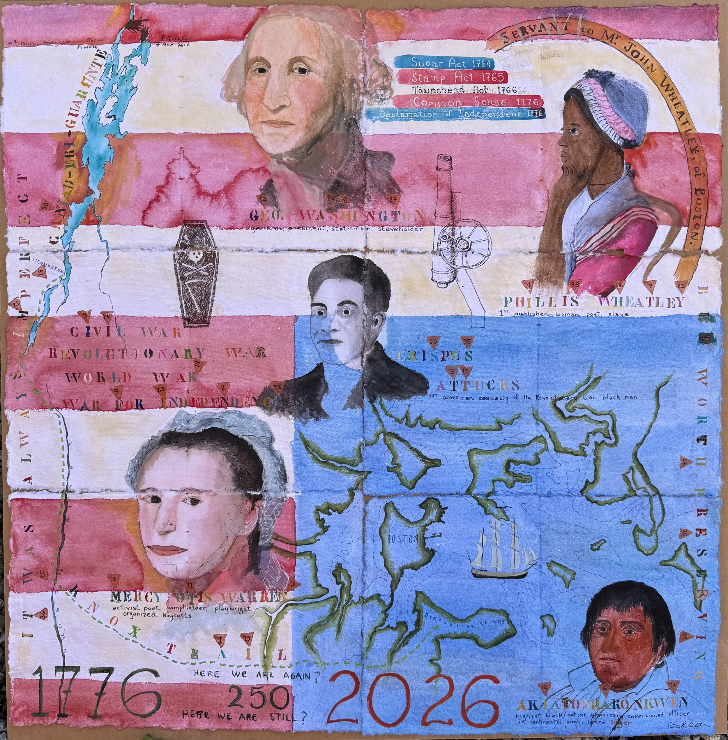 250, Still worth saving; Watercolor and mixed media