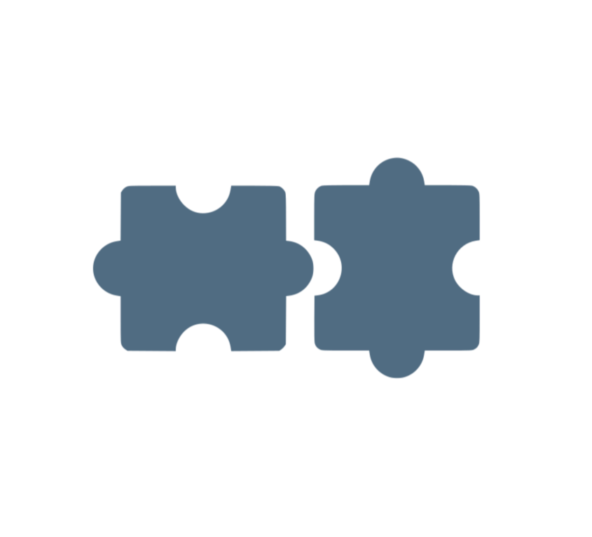Two interlocking jigsaw puzzle pieces shown side by side.