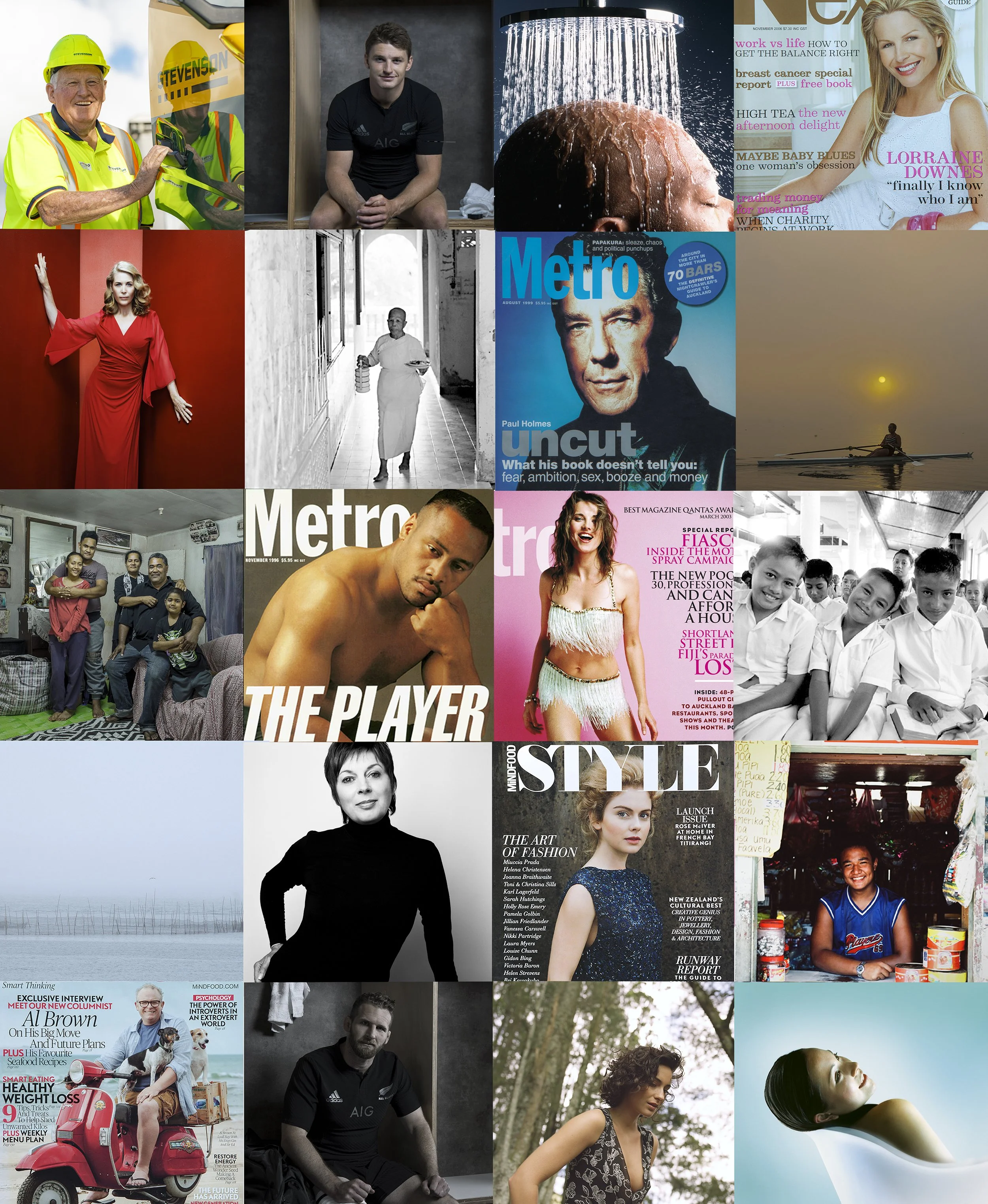 Andrew Coffey Photographer.
A collage of diverse people, including musicians, athletes, celebrities, students, and workers, captured in various poses and settings.