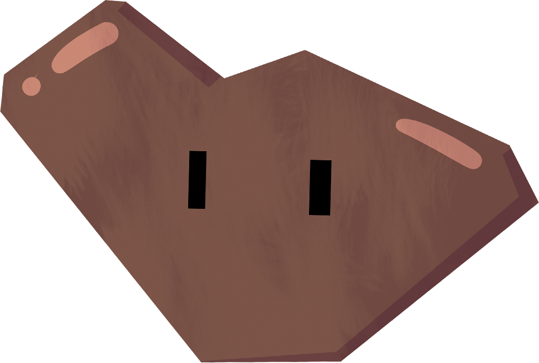 Brown TOMONOSHi! Heart with eyes logo