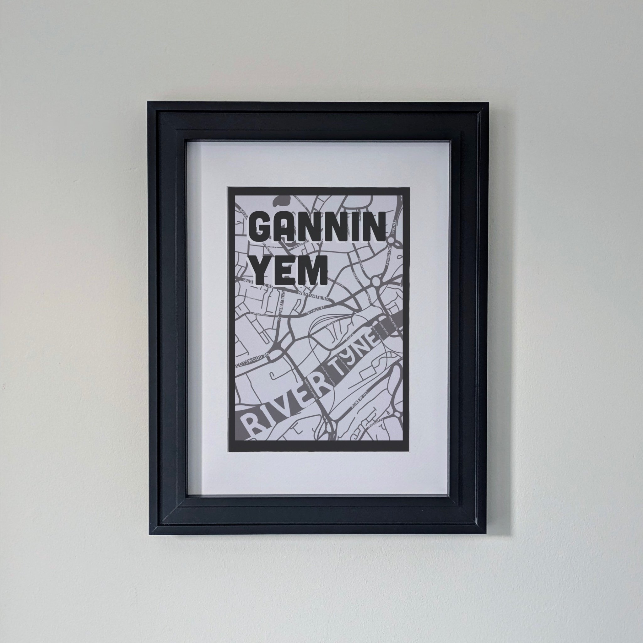 Gannin yem - Newcastle map