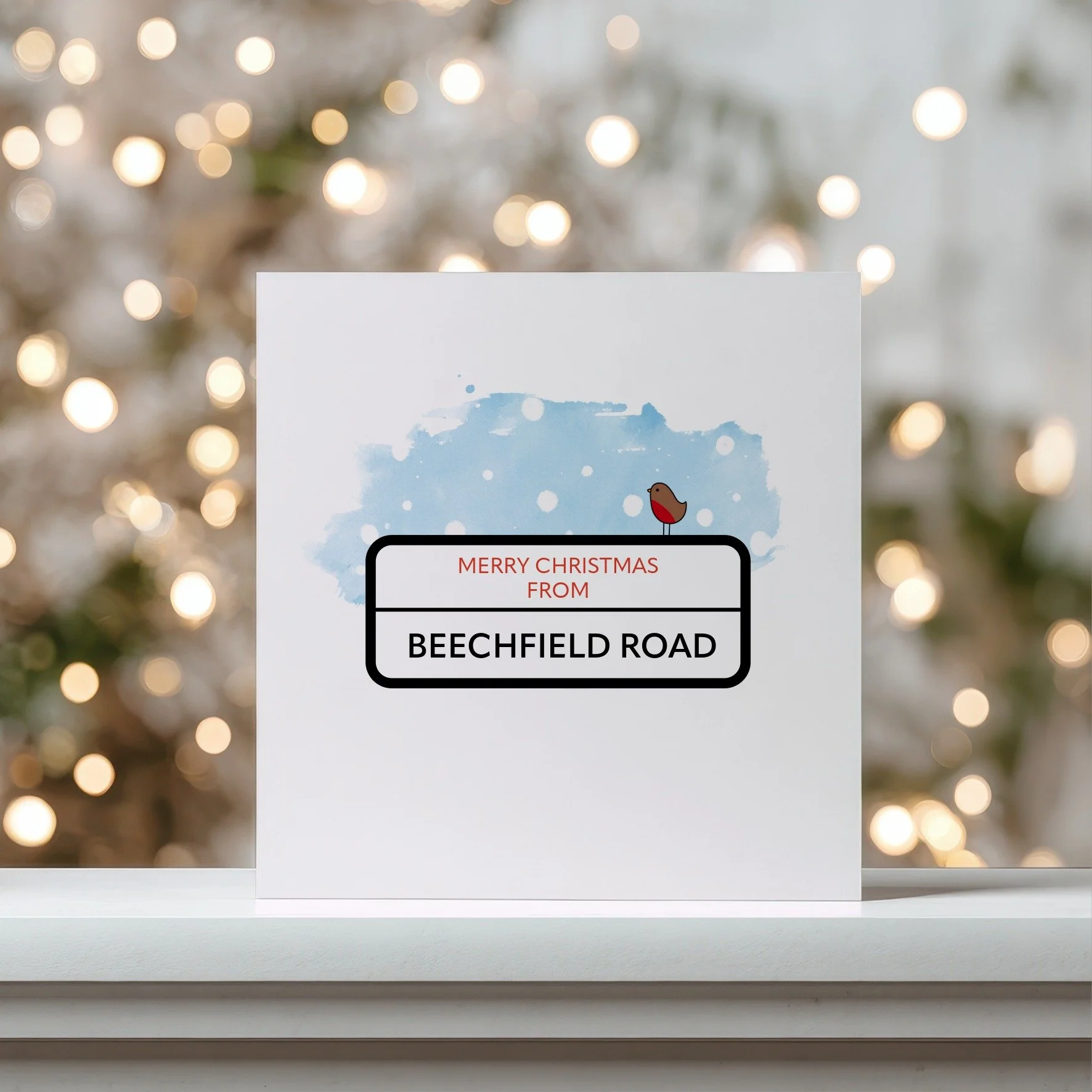Street Sign Christmas Card - Personalised