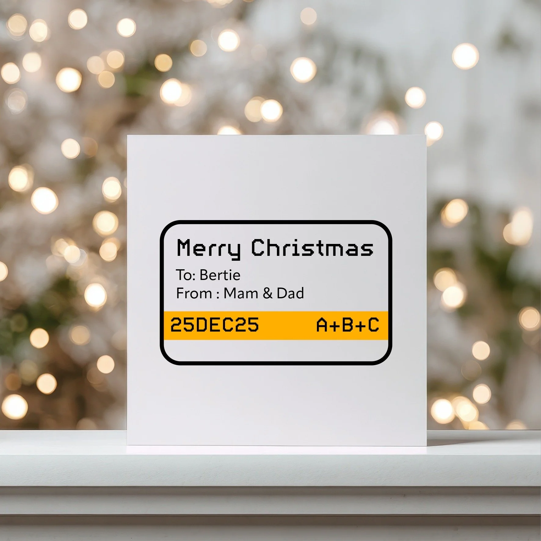 Metro Ticket Christmas Card - Personalised