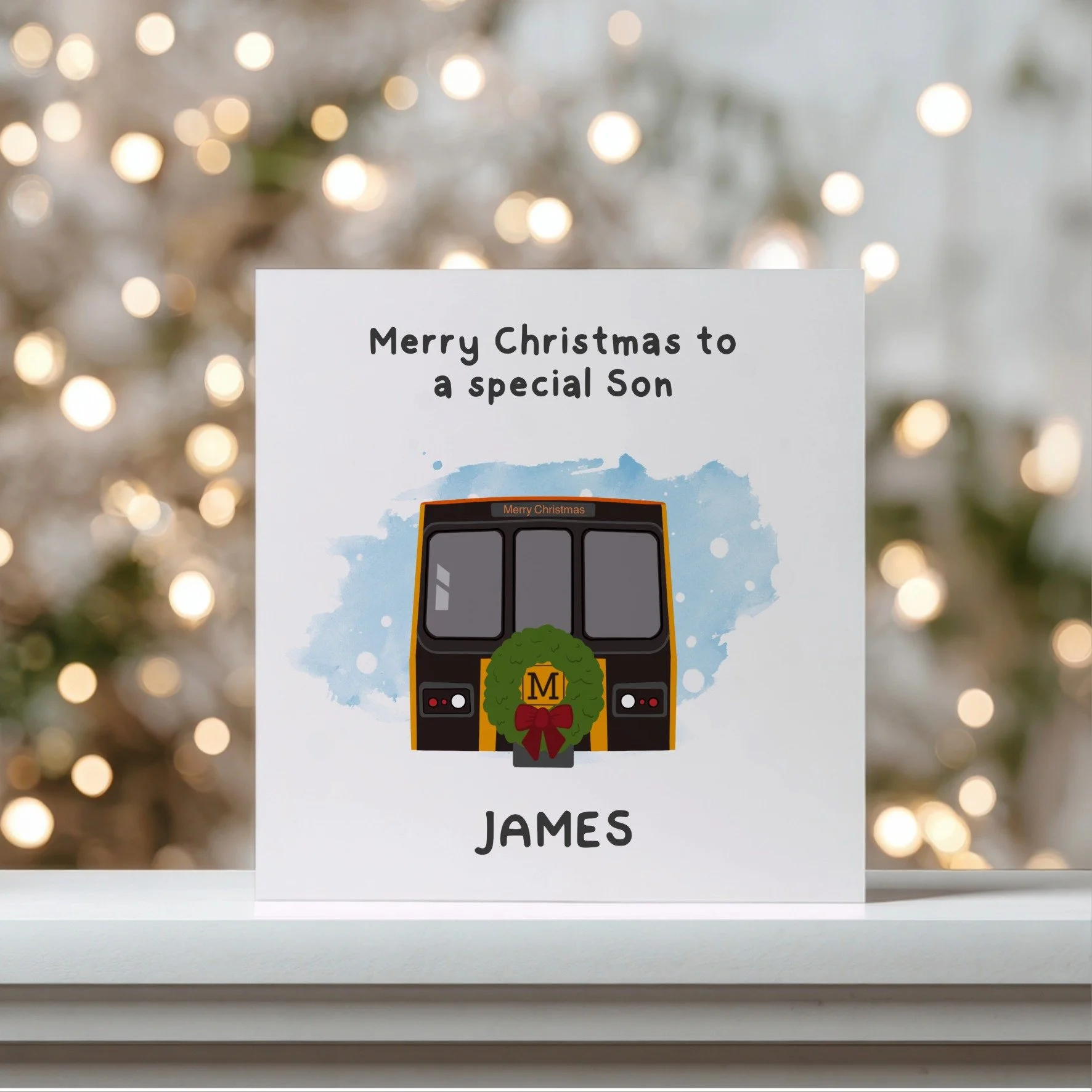 'Old’ Metro Christmas Card - Personalised