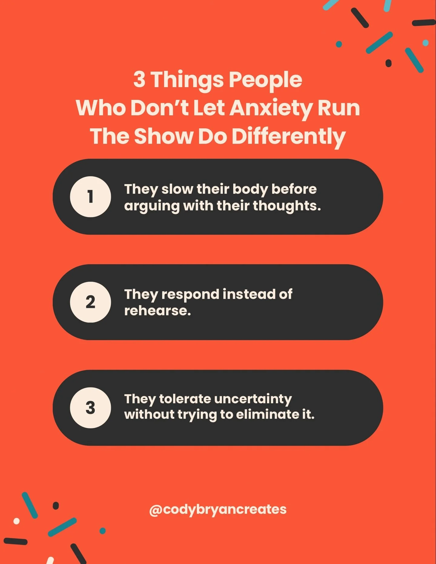I used to think anxiety meant I was missing something grand in my life. Or that I was screwing everything up - royally.

Then I realized (not overnight of course) that anxiety was meant to help, not harm. It was meant to point toward something, not B