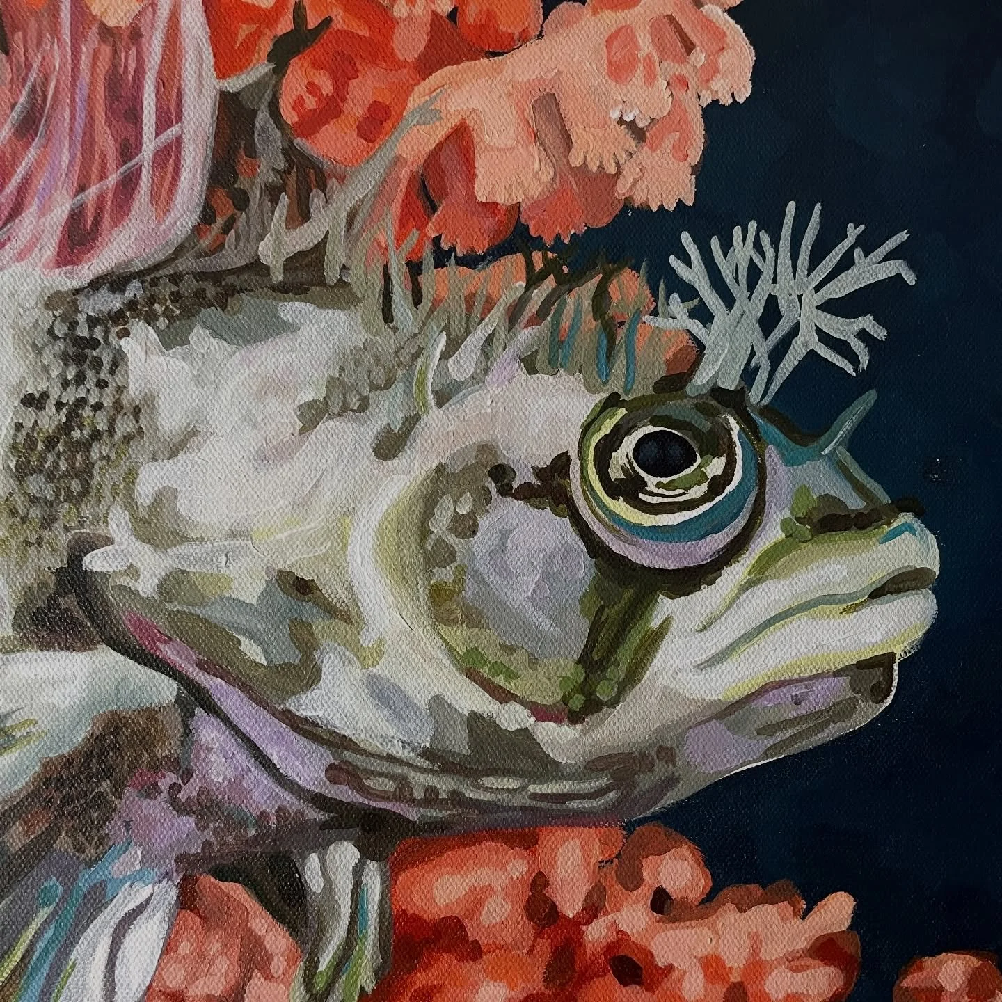 It was a fun and hectic 12 day science program in Spokane with the @unseenoceancollective and now I&rsquo;m back in the studio, painting some more pieces for our upcoming show in Oregon and basically just filling my creative tank! 

This little Warbo