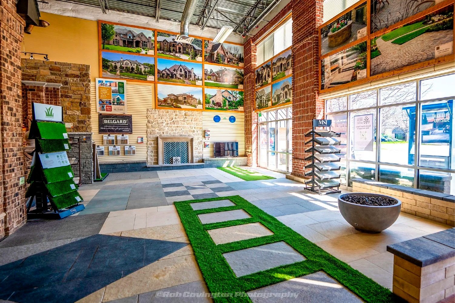 Interior photography of Beehive Brick and Stone showroom, by Rob Covington