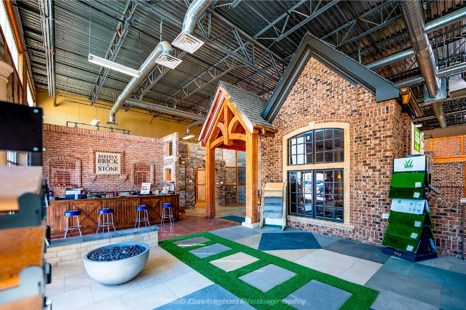 Interior photography of Beehive Brick and Stone showroom, by Rob Covington