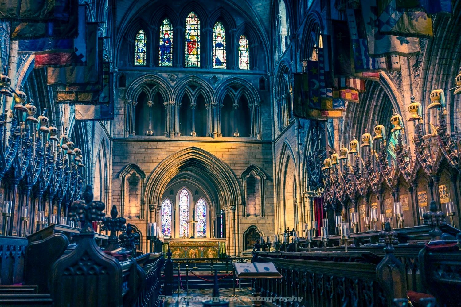 Interior low-light photography of St. Patrick's Cathedral, by Rob Covington.
