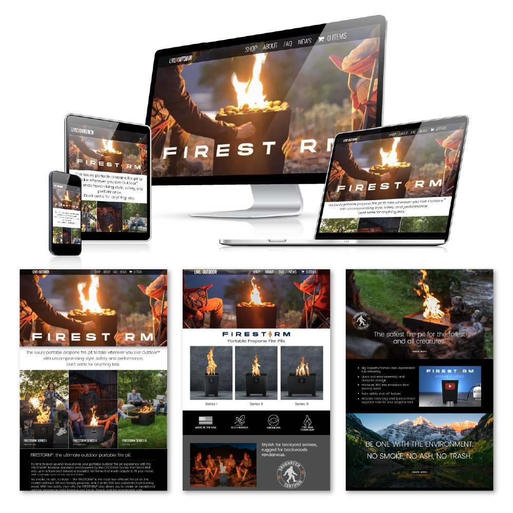 Website design for Firestorm by Rob Covington.