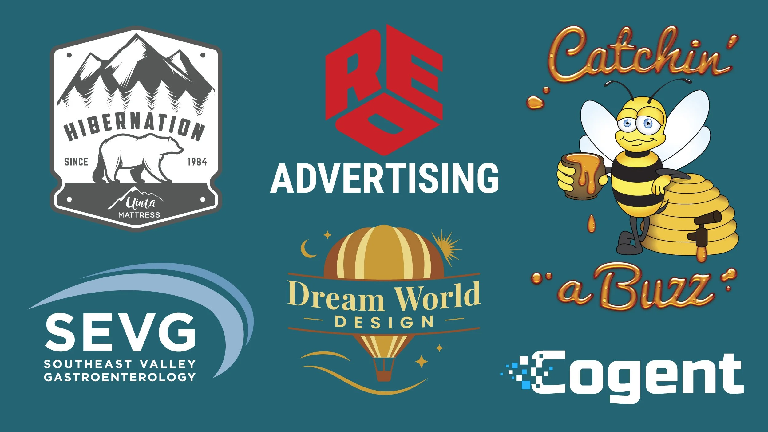 A collage of logos created by Rob Covington.