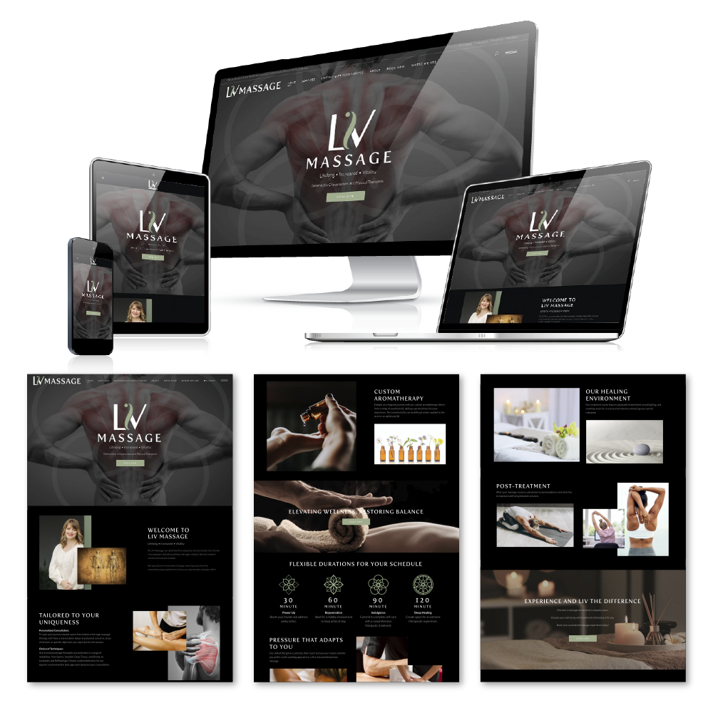 Website design for LIV Massage by Rob Covington.