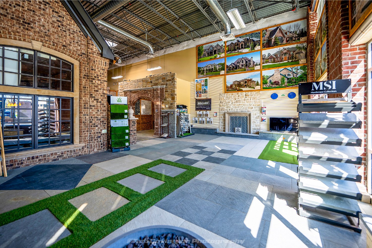 Interior photography of Beehive Brick and Stone showroom, by Rob Covington