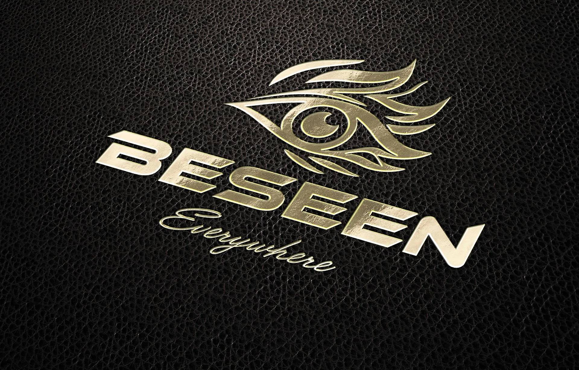 BeSeen branded gold embossed logo