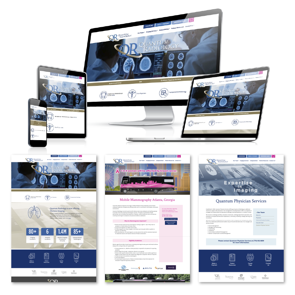 Website design for Quantum Radiology by Rob Covington.