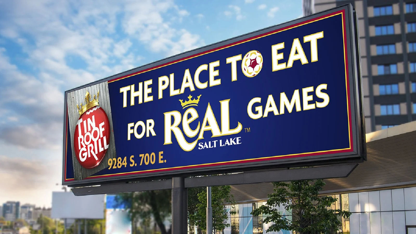 Outdoor advertising concept and design for Tin Roof Grill created by Rob Covington