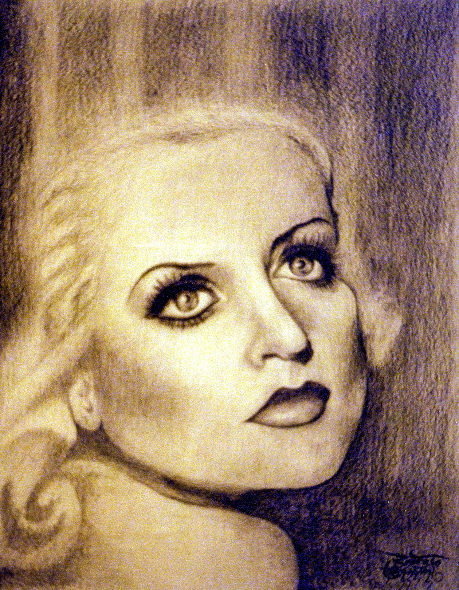 Detailed graphite pencil portrait drawing of actress Carole Lombard, focusing on likeness and soft value rendering by Rob Covington