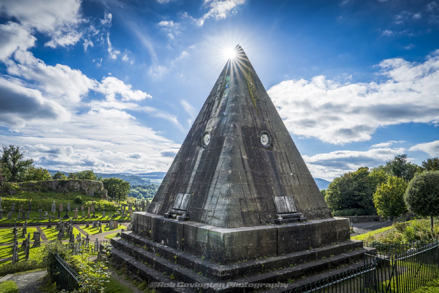 Pyramid tombstone in Edinburgh cemetery, by Rob Covington.