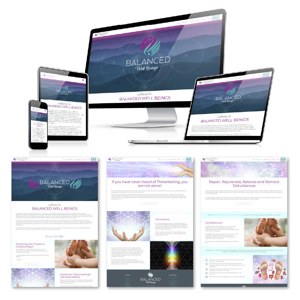 Website design for Balanced Well Beings by Rob Covington.