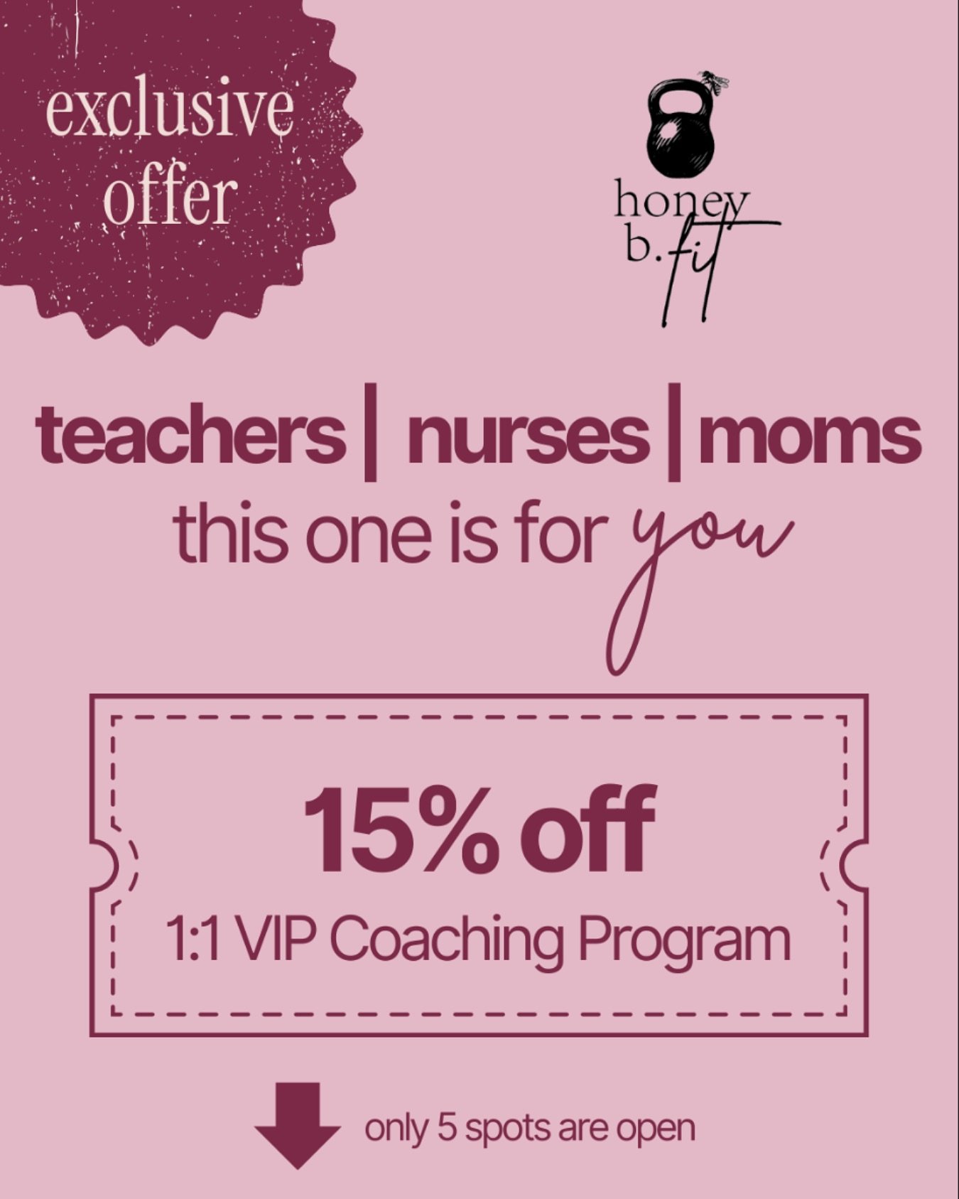 TEACHERS. MOMS. NURSES. THIS ONE&rsquo;S FOR YOU! 💕

Because you give so much to others, it&rsquo;s time to give back to yourself. 

For ONE WEEK ONLY, in honor of:
🩺 Nurse Appreciation Week 
👩&zwj;🏫 Teacher Appreciation Week 
🌷Mother&rsquo;s Da