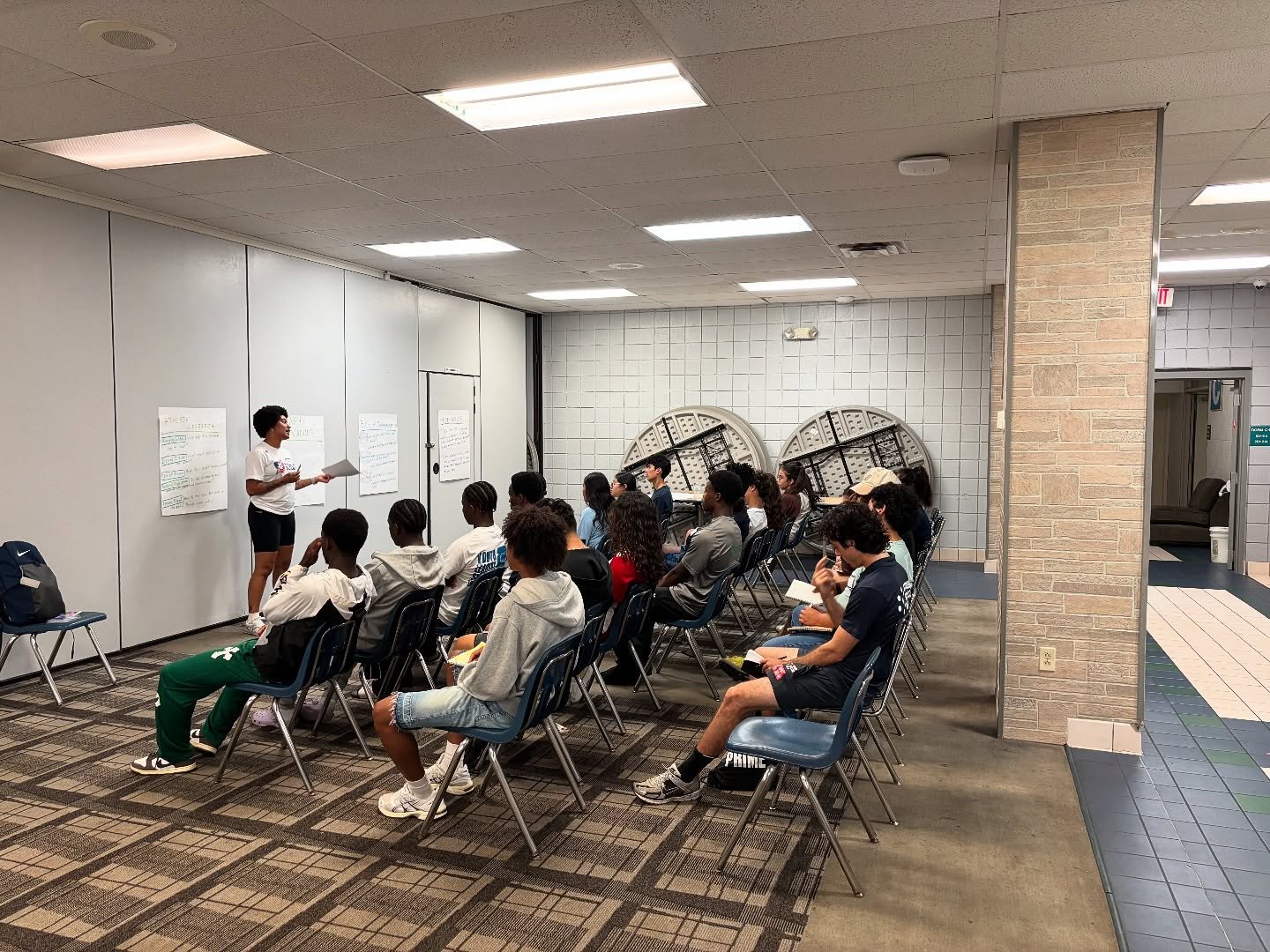 Another workshop ran by Maya from @newyorkscores! Thank you so much for speaking to the Youth Leaders! 

#soccerforsocialchange #sbyd #ussoccer #youthleadership #youthleaderssummit #youthleaders25