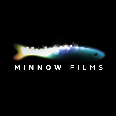 minnow films logo of fish and wording on a black background