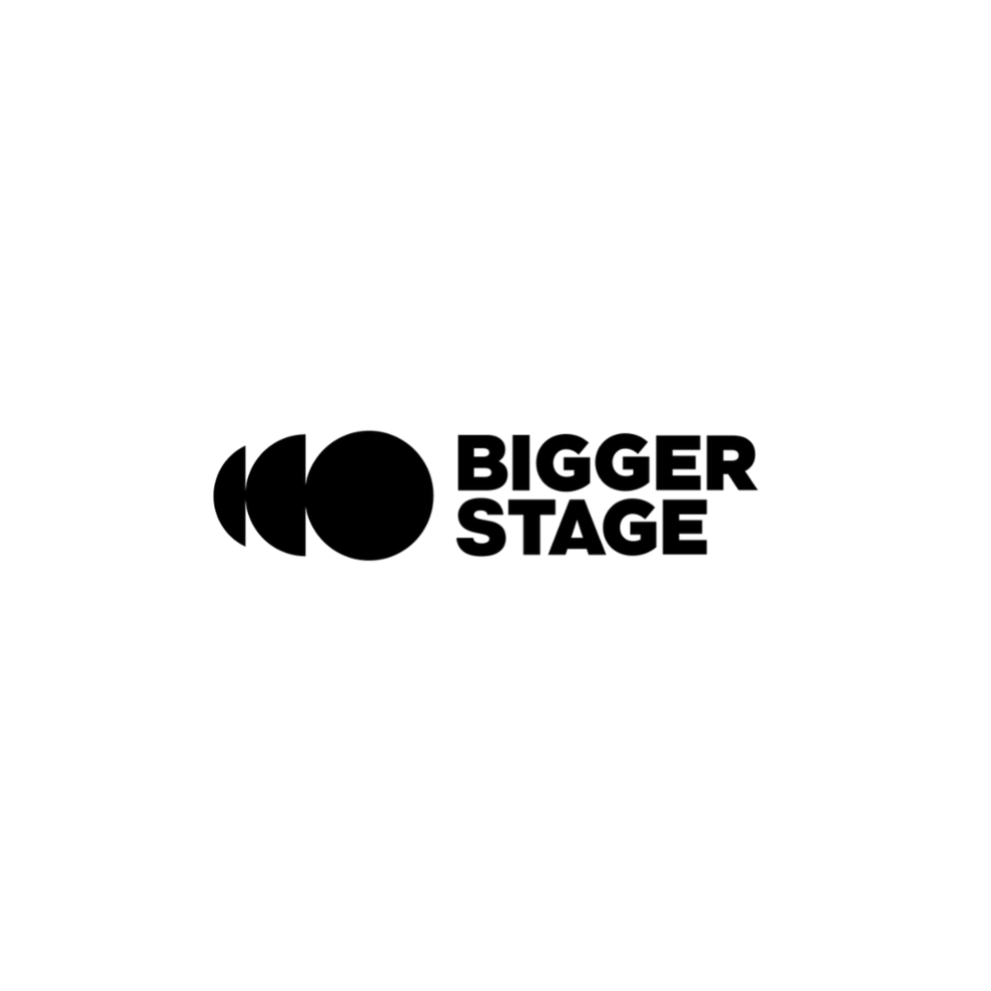 bigger stage logo black font on white background
