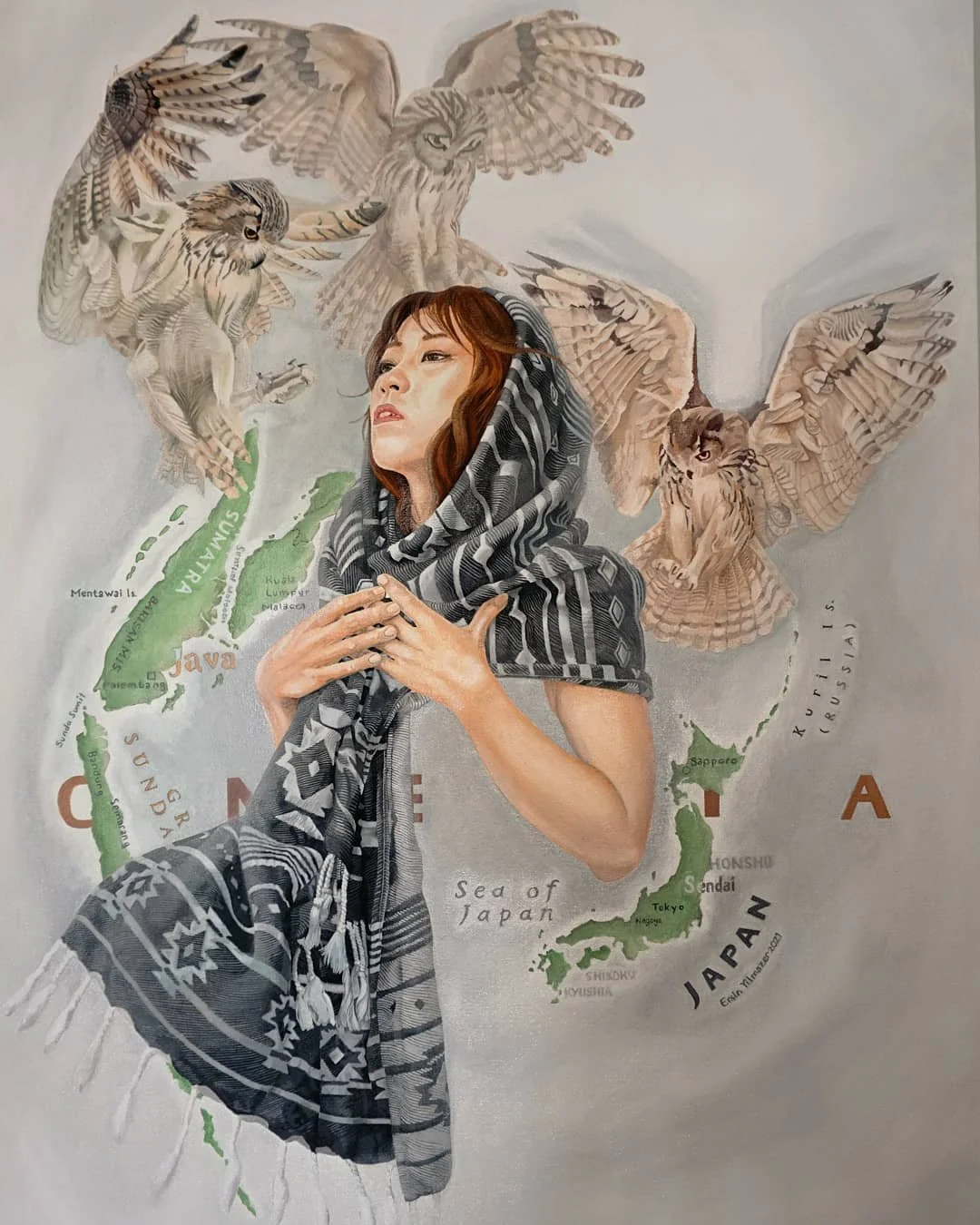 I enjoyed all proses and takes me  long time to final this work. 

I can move on the next one now:)

#oilpainting #portrait #owl #contemporaryart  #modernart #artonmap #artoftheday #yağlıboyatablo #artist #artwork #artistic #artofvisuals #artistsonin