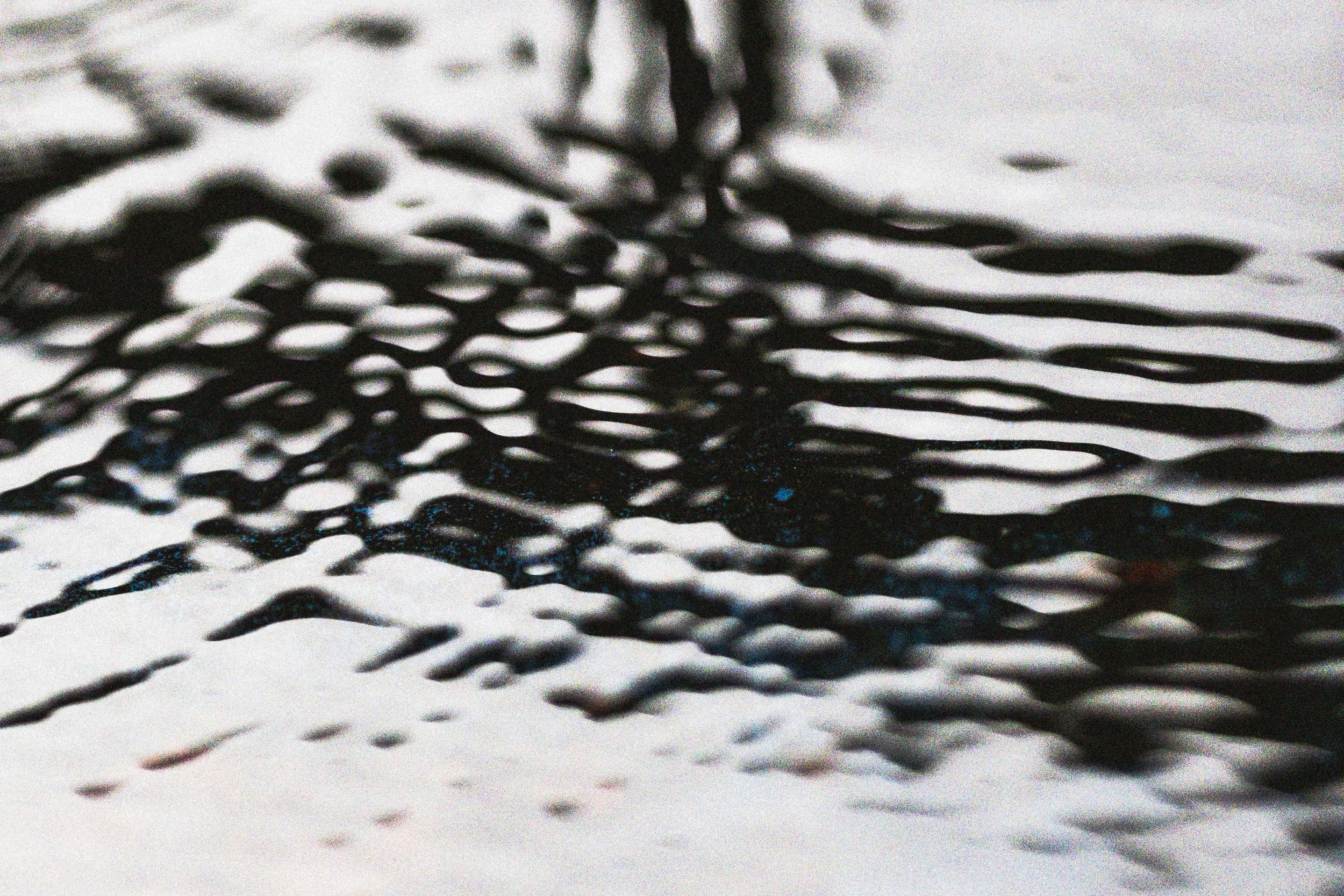 Abstract black and white pattern with organic shapes and textures.