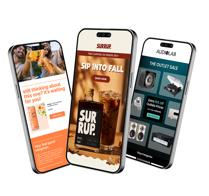 A selection of email creative from eCora’s portfolio