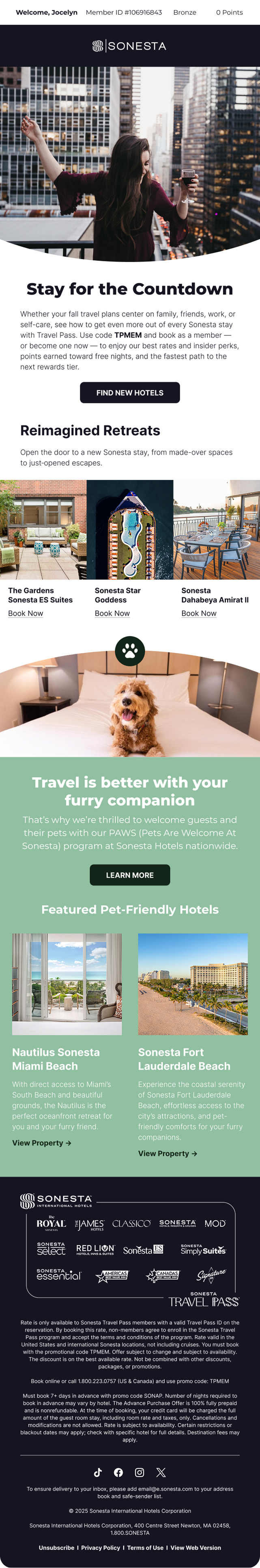 Sonesta Hotels Email 1