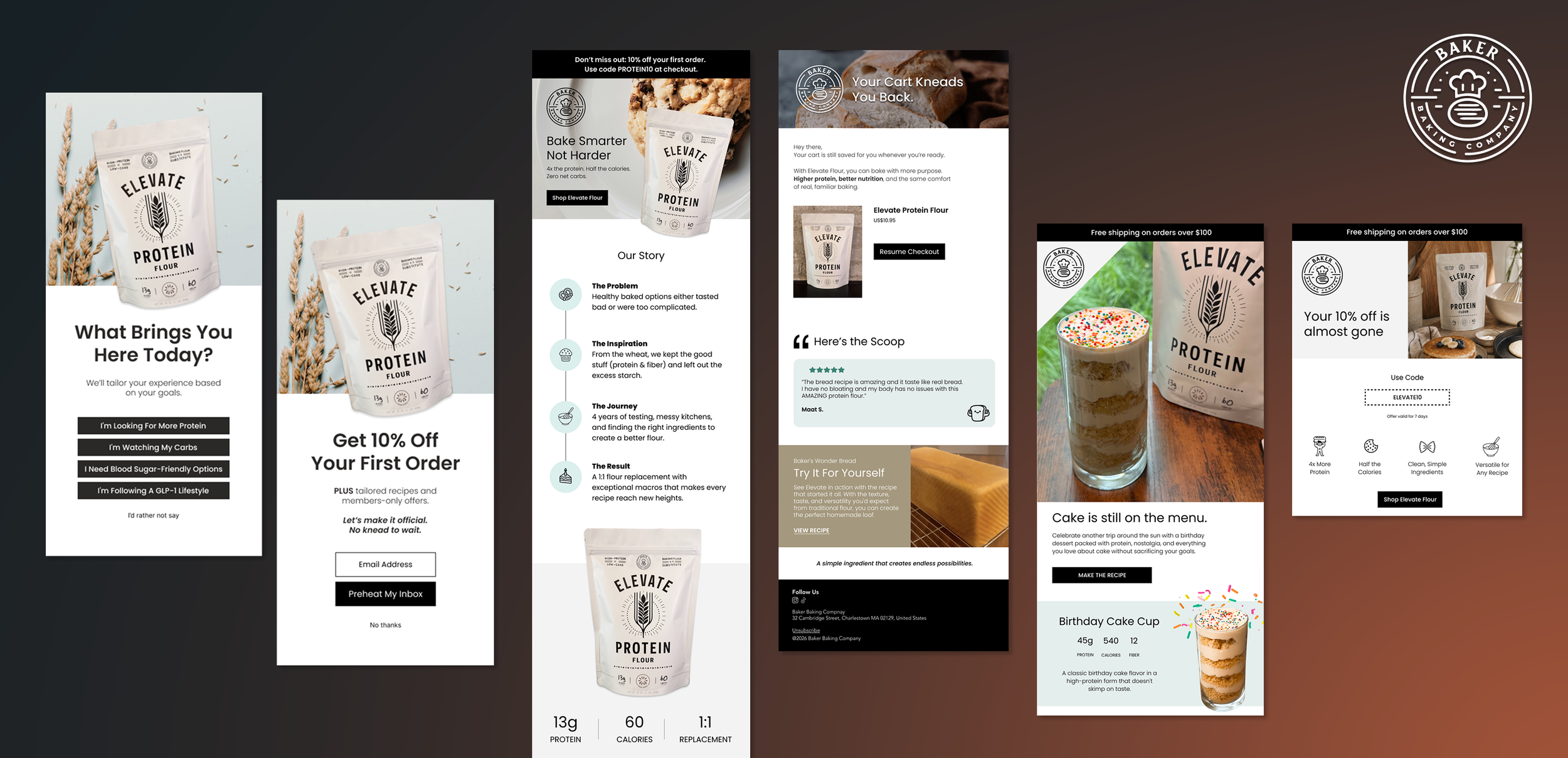 Baker Baking popups and flows