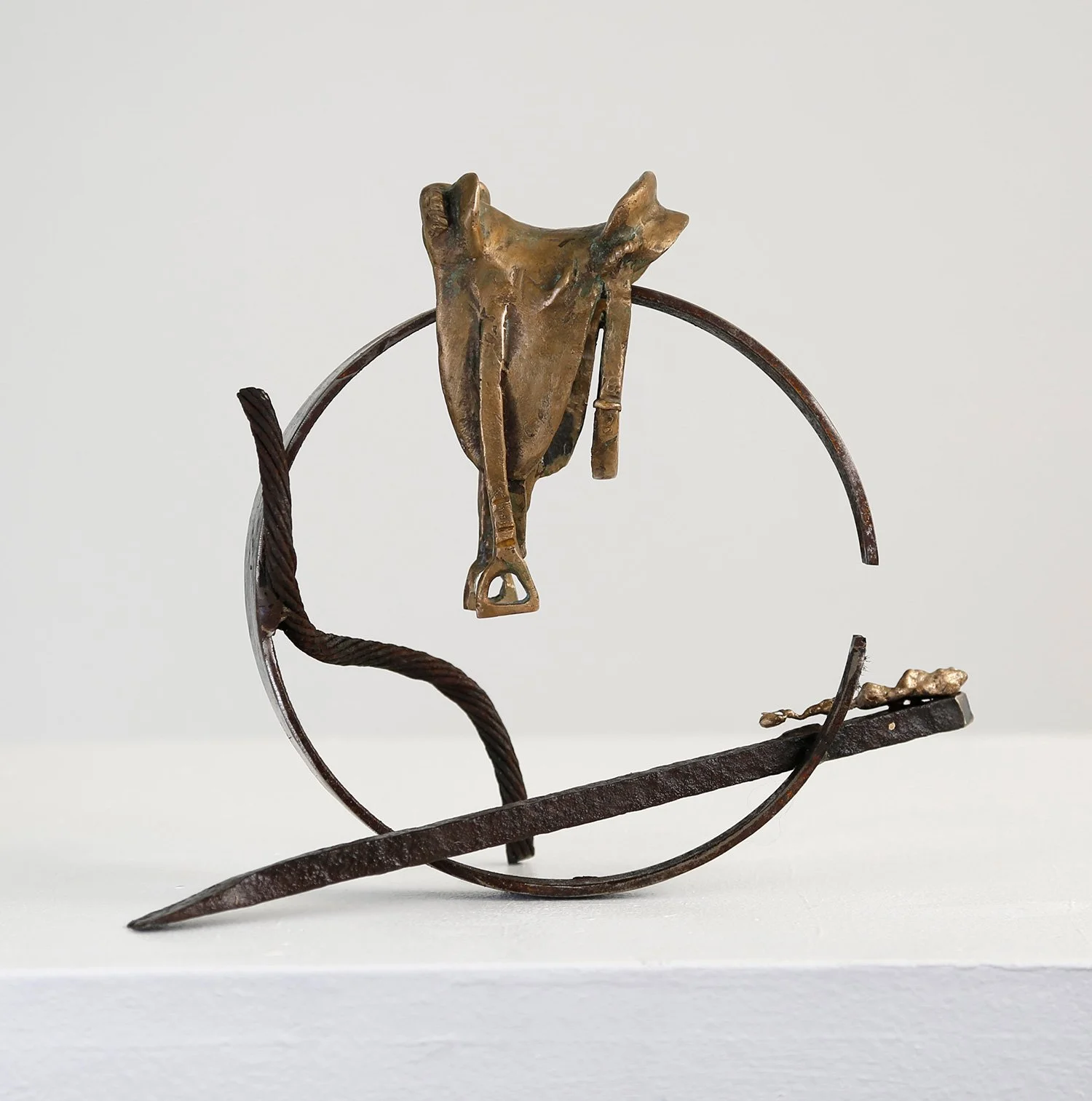 'Breaking Saddle' 20x25x10cm bronze and recycled steel 