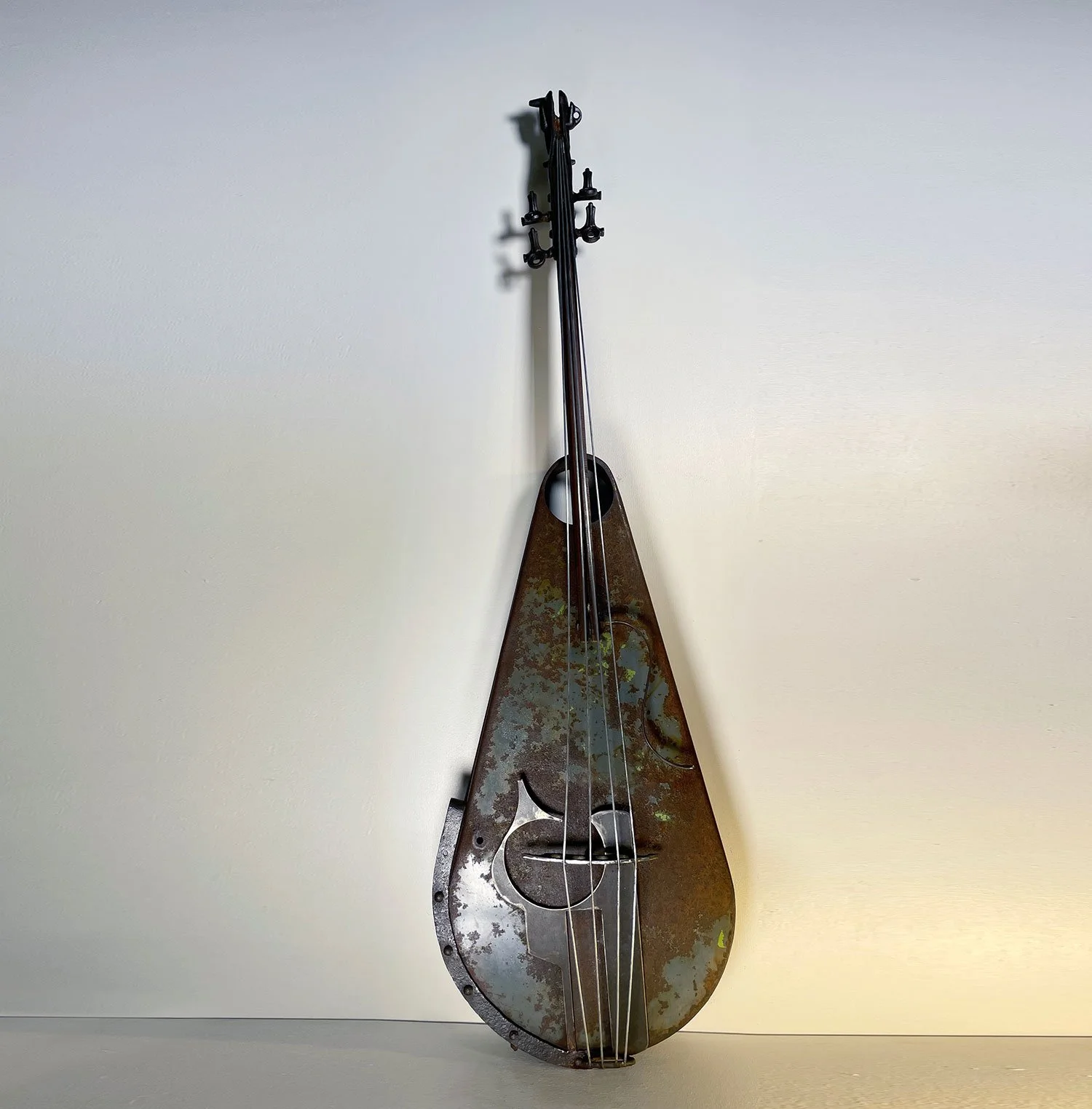 'Blue-Cello' 159x50x20cm recycled steel SOLD