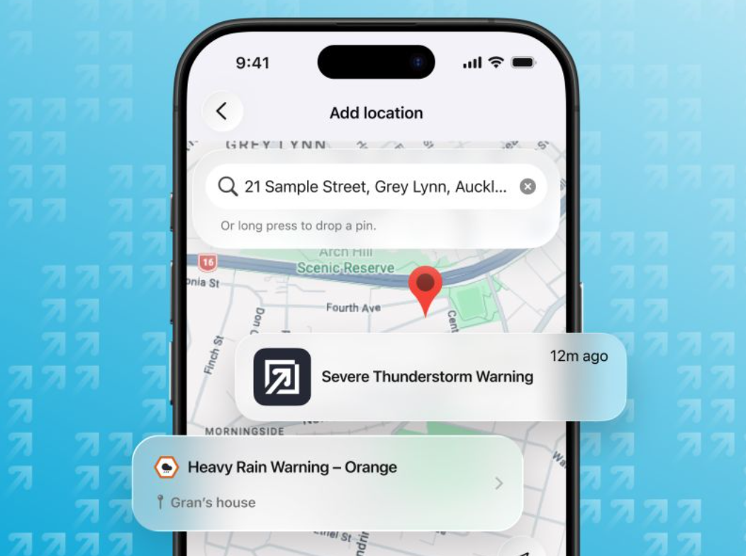 Another trusted way to receive MetService Severe Weather Warnings!