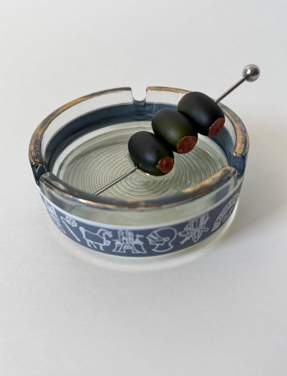 Vintage glass Vegas ashtray