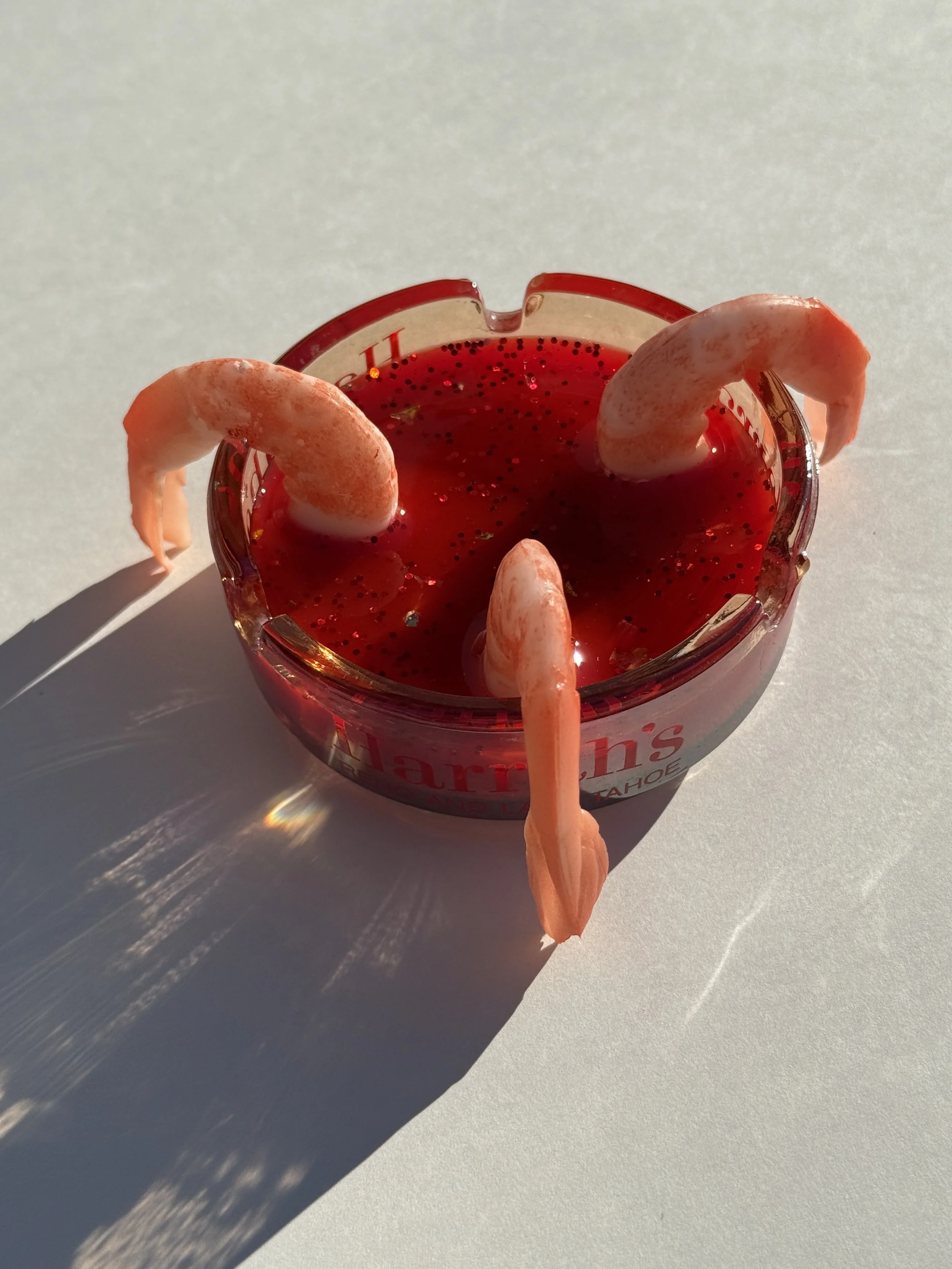 Vintage glass Vegas ashtray