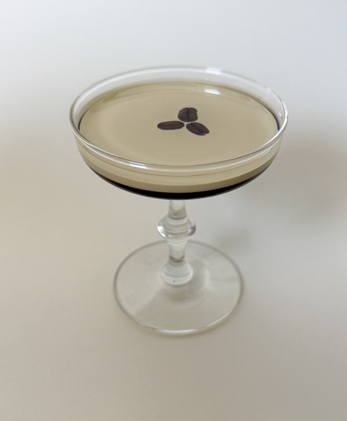 Vintage glass espresso martini decor