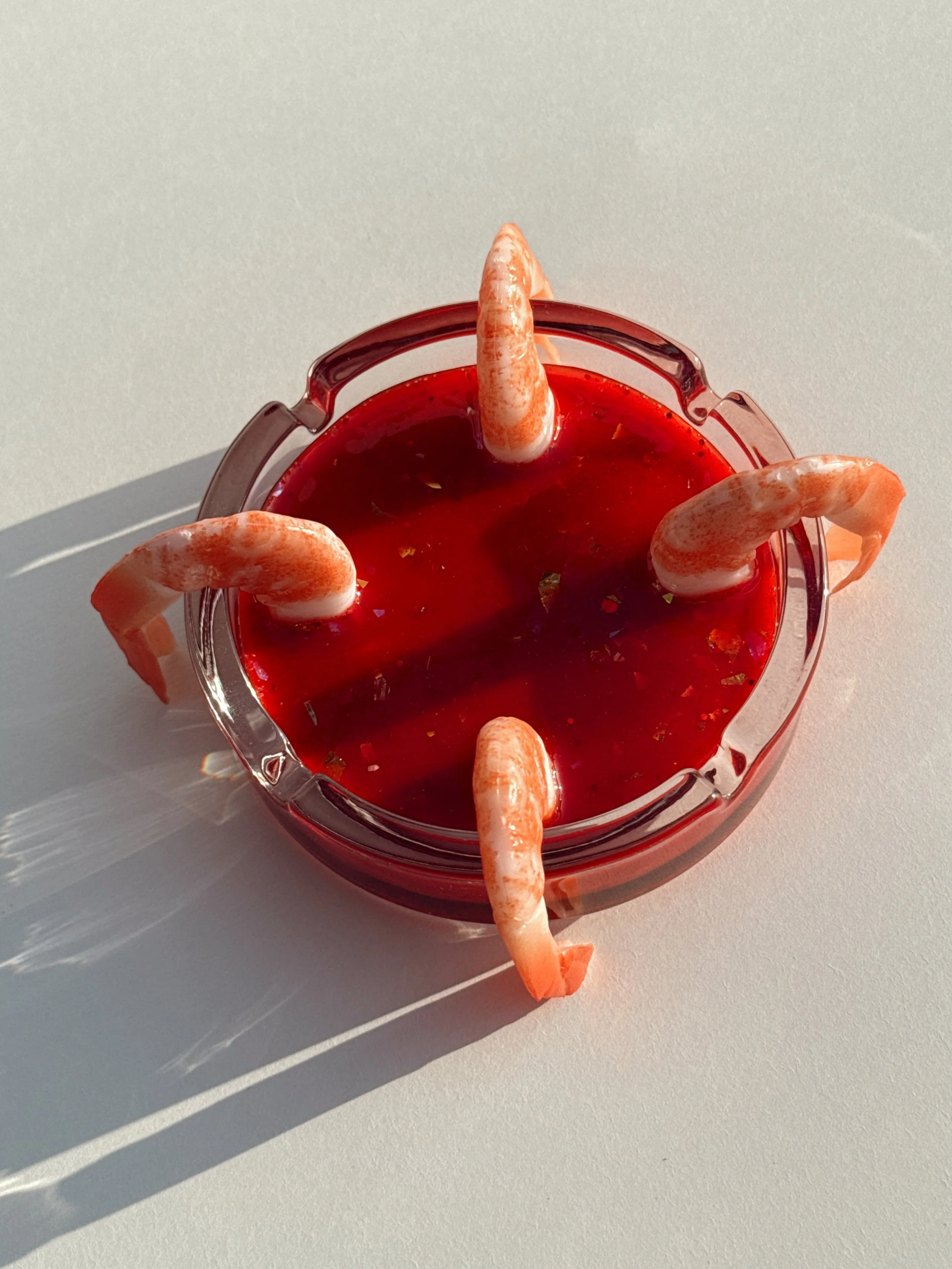 Shrimp cocktail ashtray