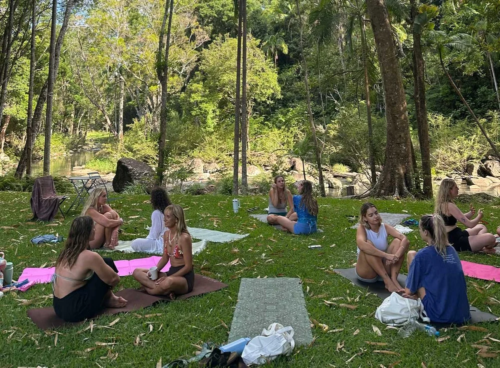 A Tidal Flow Studio circle on the lawn