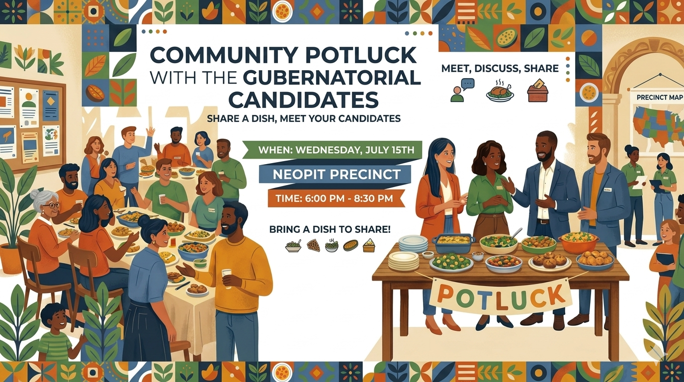 Pot Luck and Gubernatorial Candidate Forum