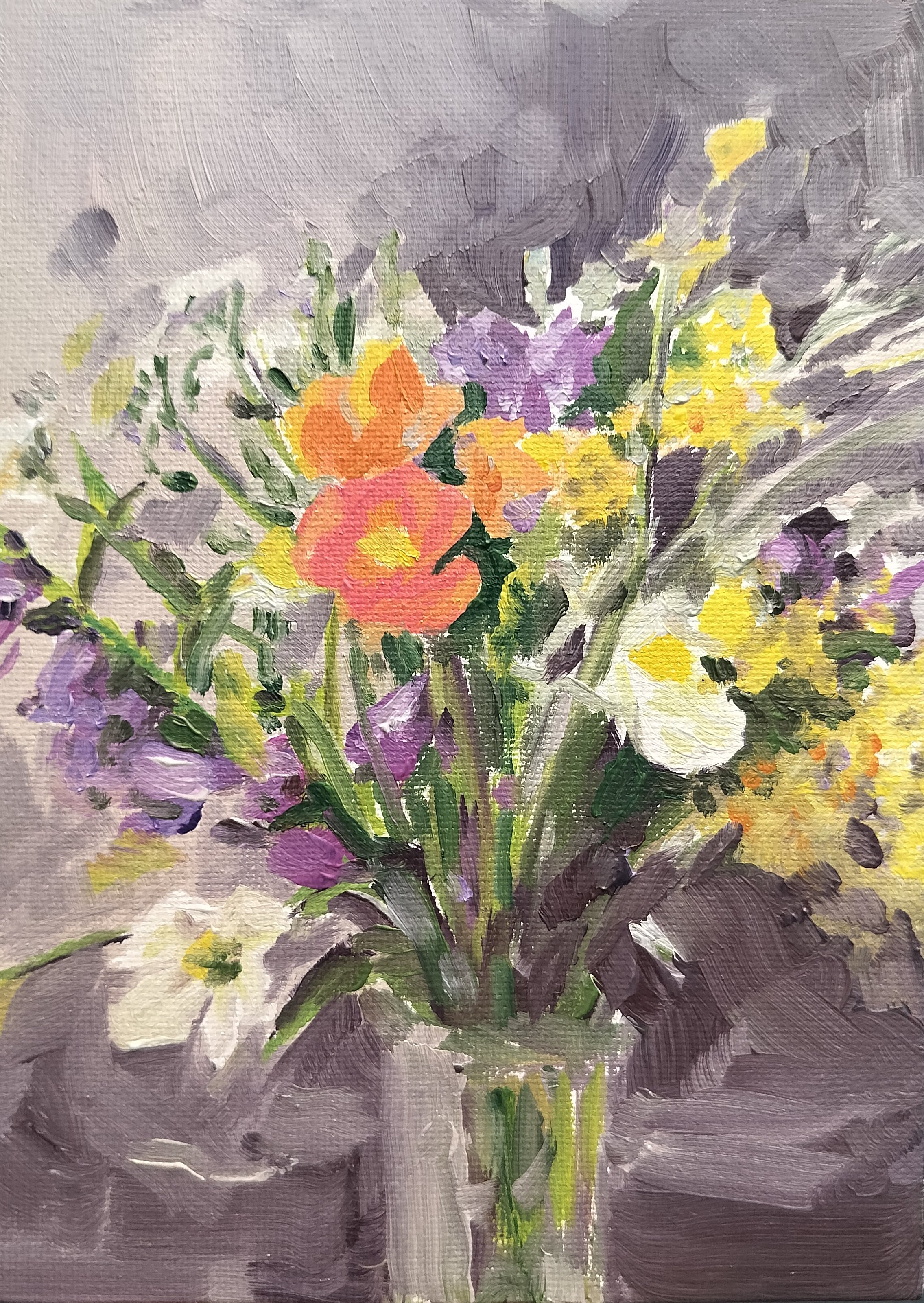 Farmers Market Flowers.  Oil on canvas.  SOLD