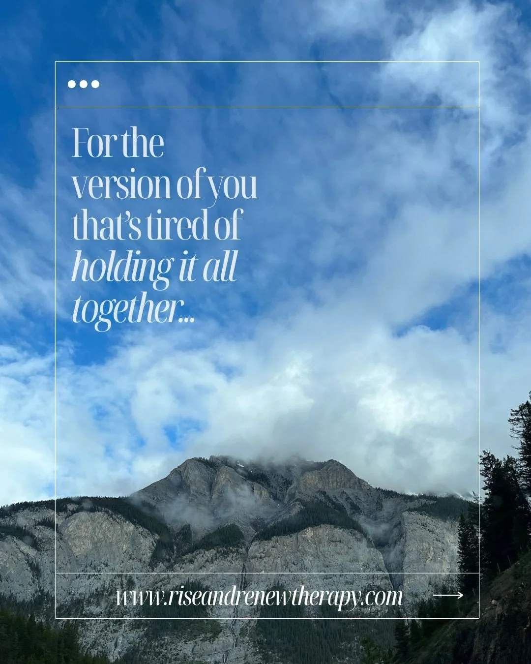 YOUR FRESH START BEGINS HERE.🏔️

Online therapy designed to meet you where you are. 

✨ Connect with me:
📧 Email: julia@riseandrenewtherapy.ca
📱 Instagram: @riseandrenewtherapy
💻 Website: COMING SOON- FEB 1st
🗓️ Booking Info: COMING SOON- FEB 1s