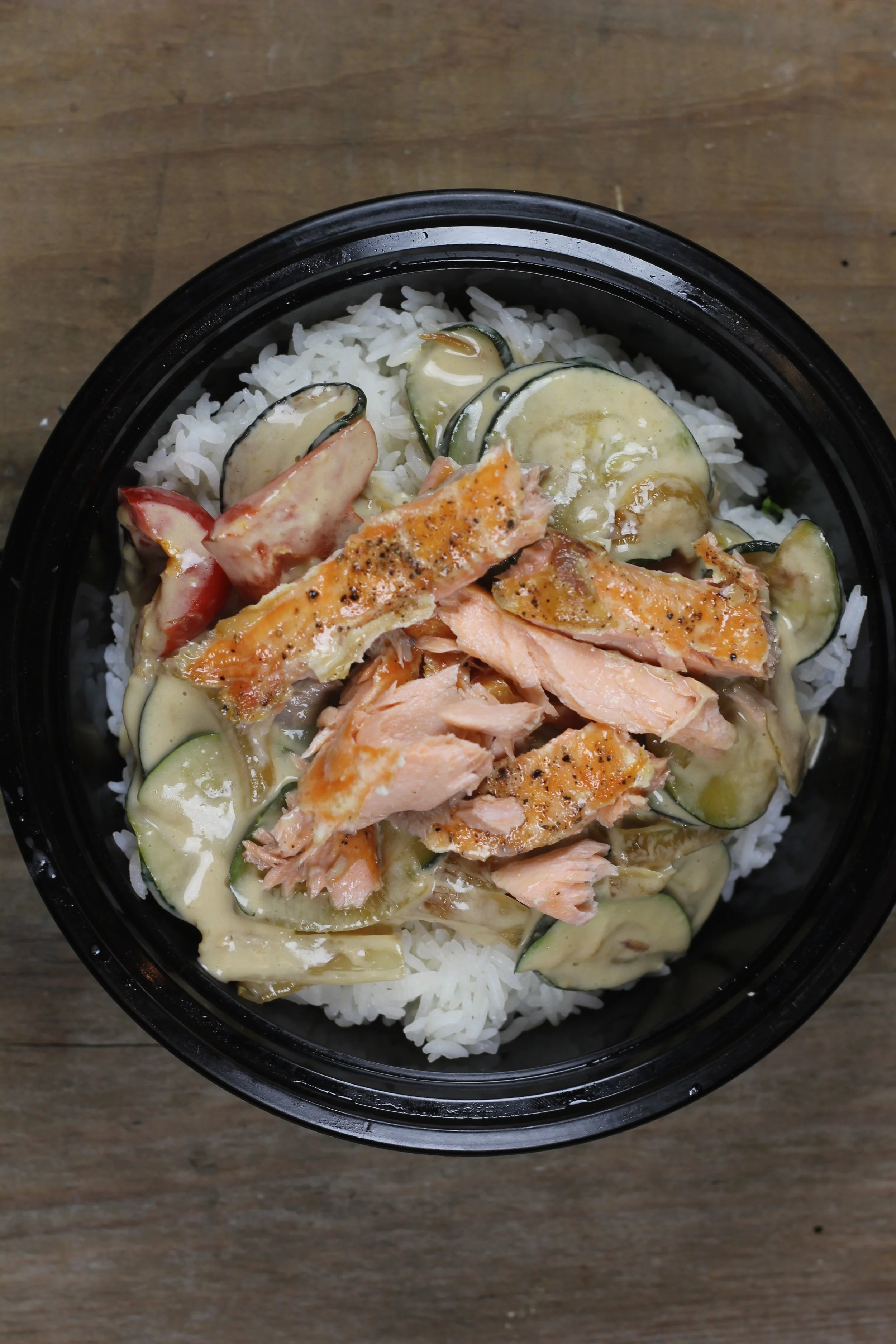 green coconut curry + salmon