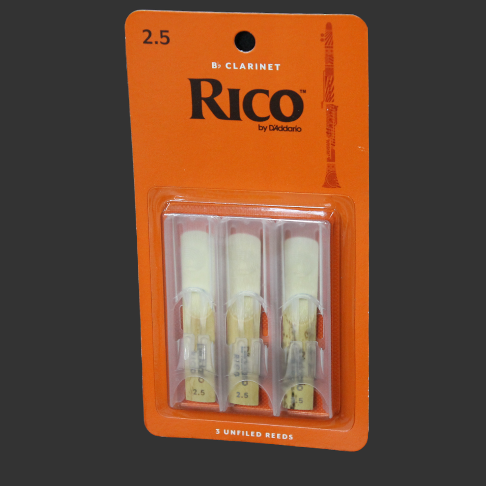 Rico 2.5 Clarinet Reeds (3 Pack)