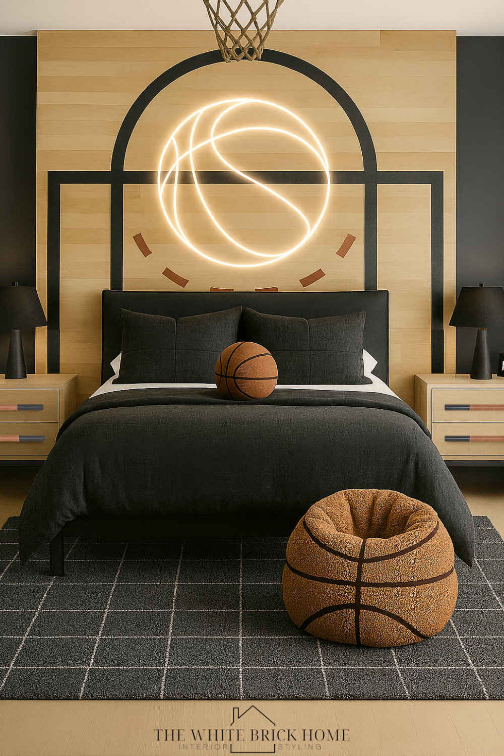 Where Style Meets Sports - Inside This Moody Basketball Bedroom